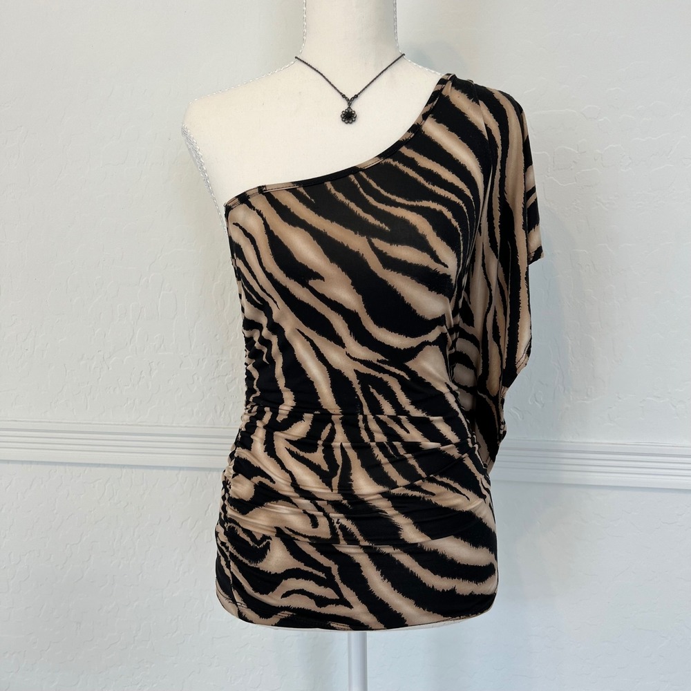 vintage y2k brown and black batwing top